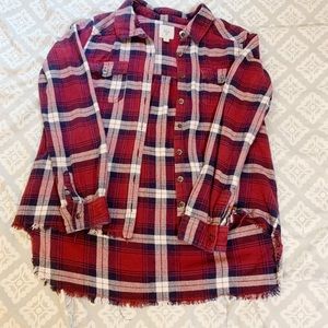 🍓Maroon/Navy Plaid Flannel